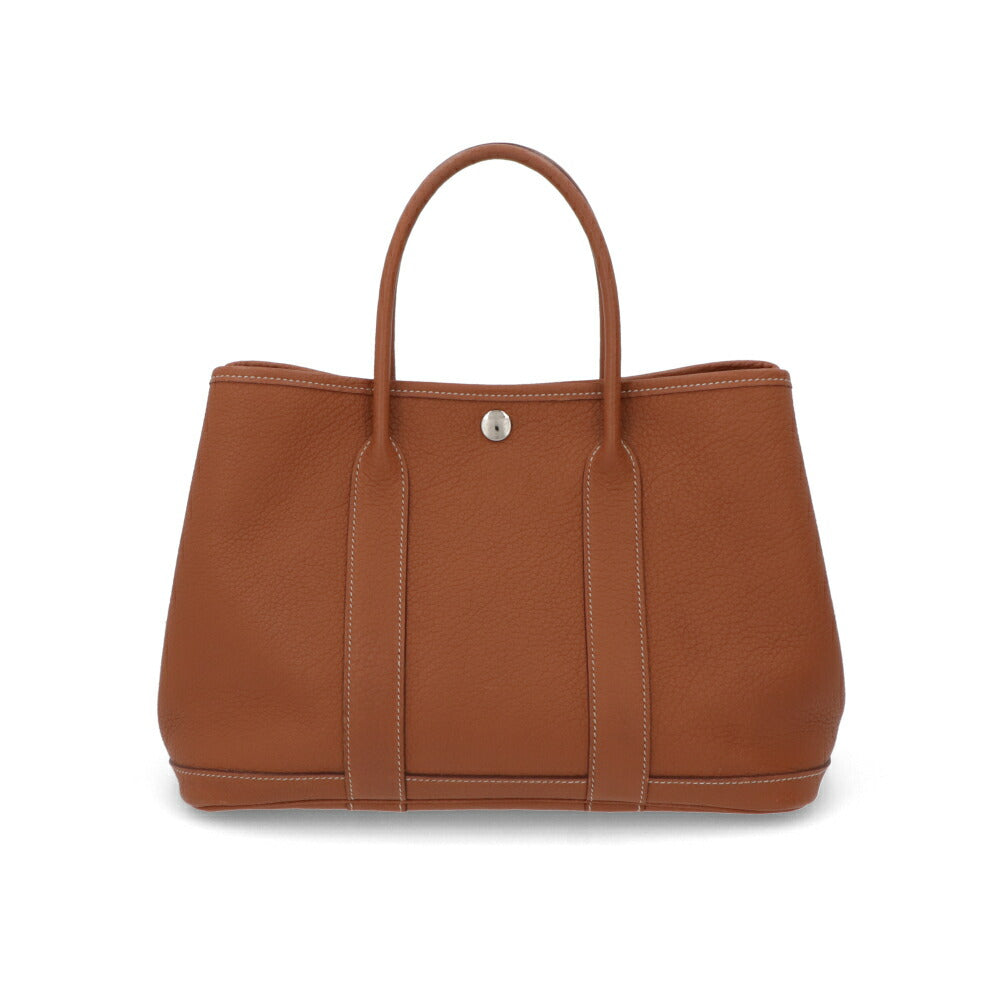 【中古/Bランク】HERMES ガーデンパーティTPM ブラウン系 ゴールド シルバー金具 カントリー □K刻印