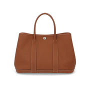 【中古/Bランク】HERMES ガーデンパーティTPM ブラウン系 ゴールド シルバー金具 カントリー □K刻印