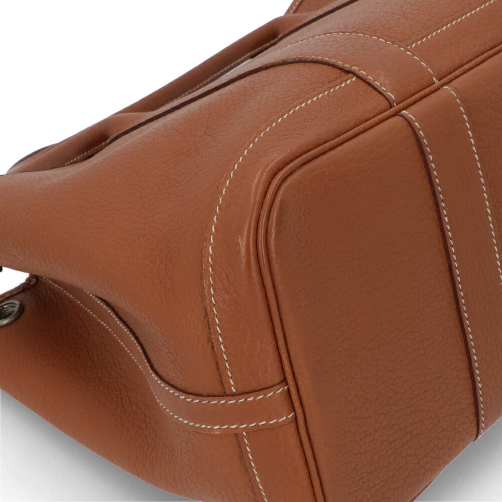 【中古/Bランク】HERMES ガーデンパーティTPM ブラウン系 ゴールド シルバー金具 カントリー □K刻印