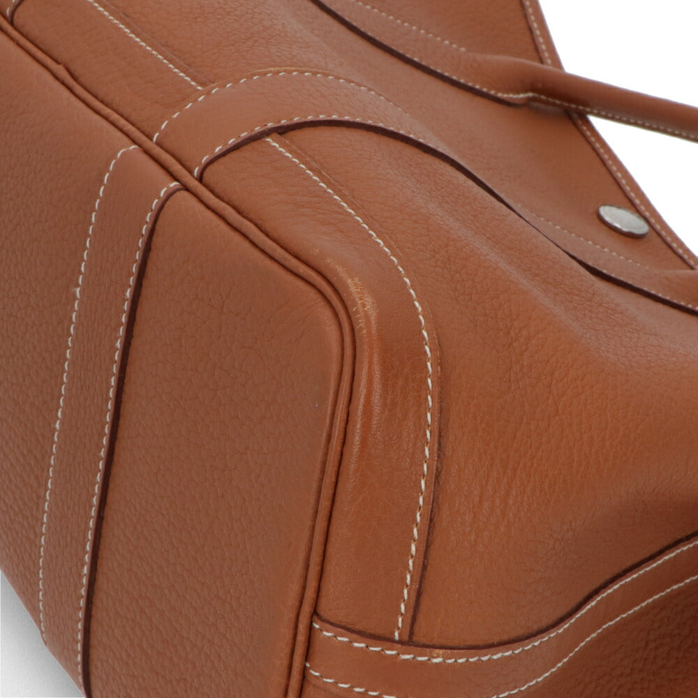 【中古/Bランク】HERMES ガーデンパーティTPM ブラウン系 ゴールド シルバー金具 カントリー □K刻印