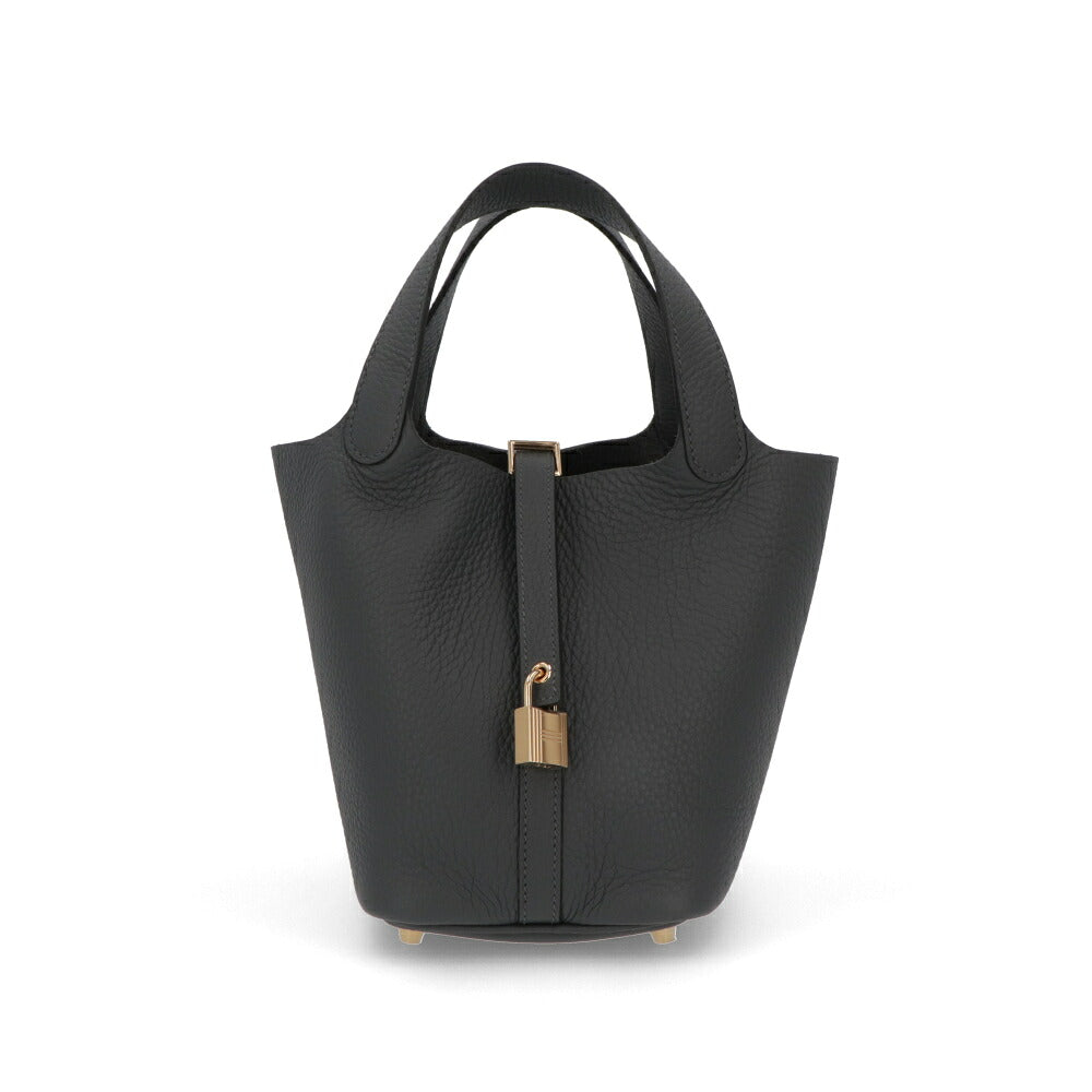 HERMES エルメス レディース バッグ ピコタンロック PM (18) グレー系 シャンパンゴールド金具 グリミスティ トリヨンクレマンス B刻印
