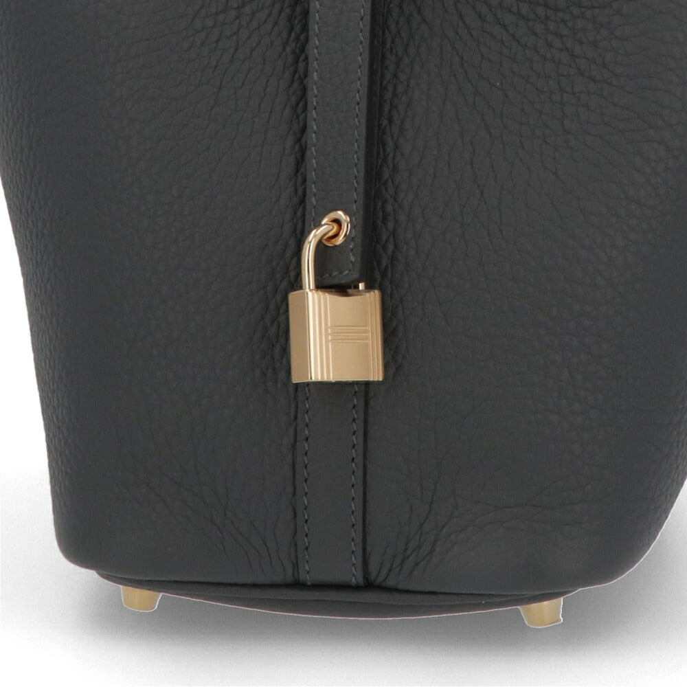 HERMES エルメス レディース バッグ ピコタンロック PM (18) グレー系 シャンパンゴールド金具 グリミスティ トリヨンクレマンス B刻印