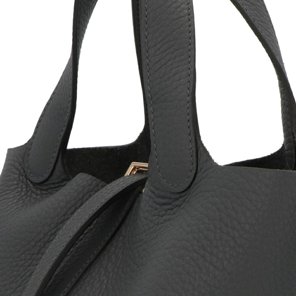 HERMES エルメス レディース バッグ ピコタンロック PM (18) グレー系 シャンパンゴールド金具 グリミスティ トリヨンクレマンス B刻印