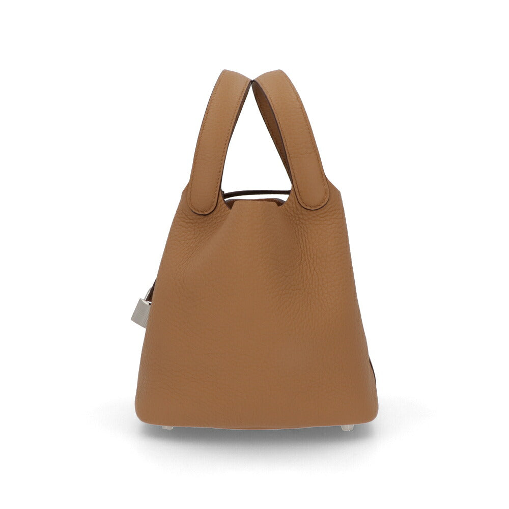 HERMES エルメス レディース バッグ ピコタンロック PM (18) ブラウン系 シルバー金具 ビスキュイ トリヨンクレマンス K刻印