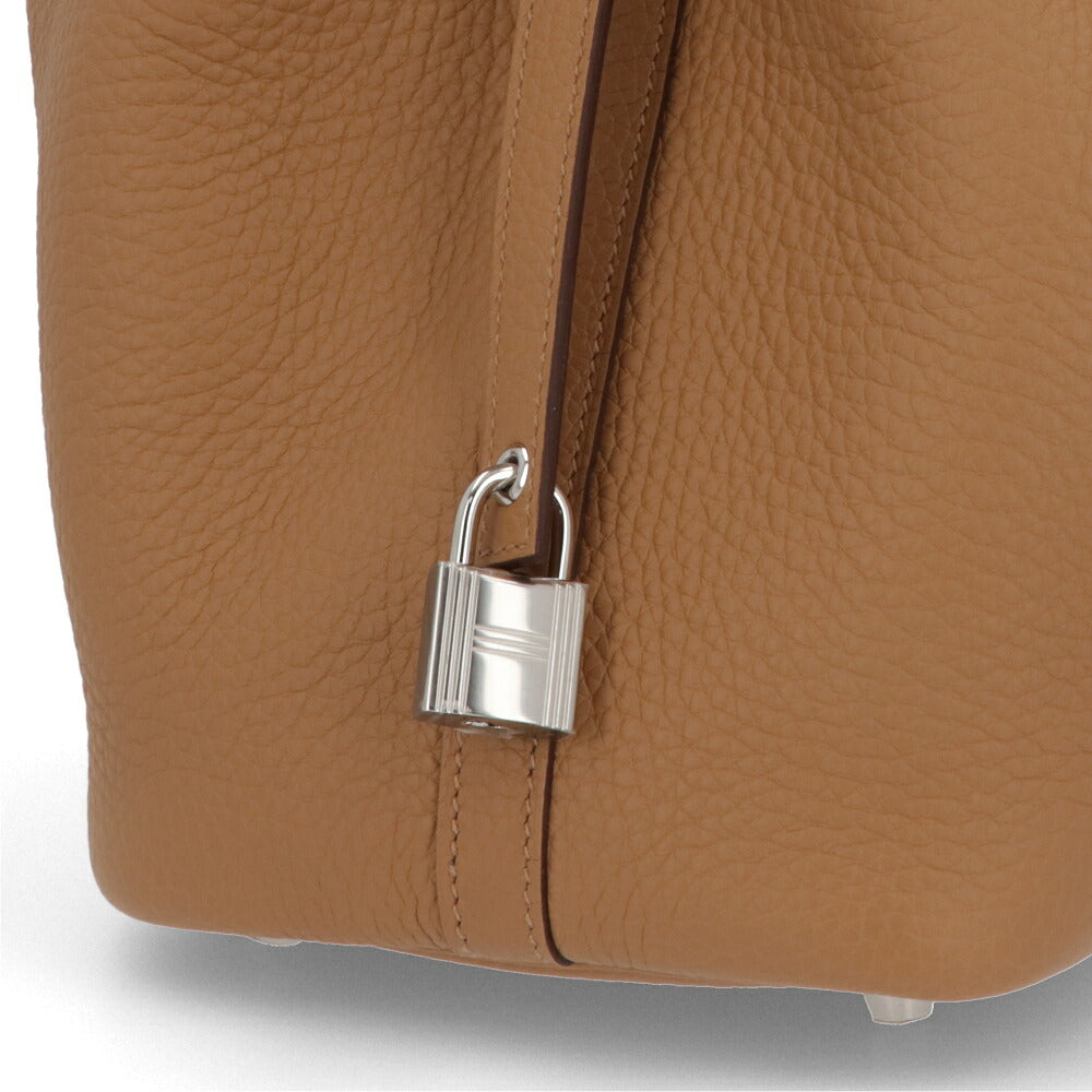 HERMES エルメス レディース バッグ ピコタンロック PM (18) ブラウン系 シルバー金具 ビスキュイ トリヨンクレマンス K刻印