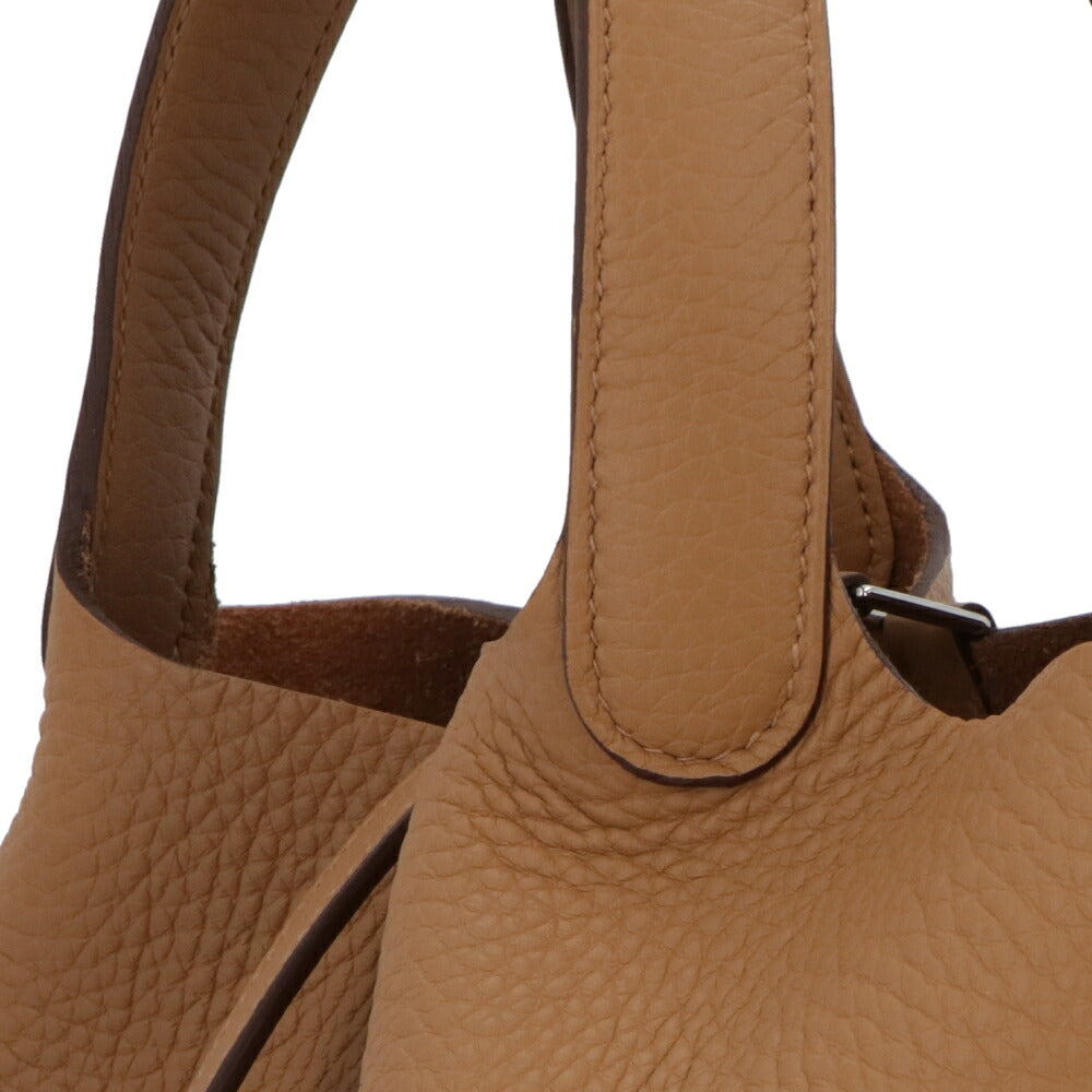 HERMES エルメス レディース バッグ ピコタンロック PM (18) ブラウン系 シルバー金具 ビスキュイ トリヨンクレマンス K刻印