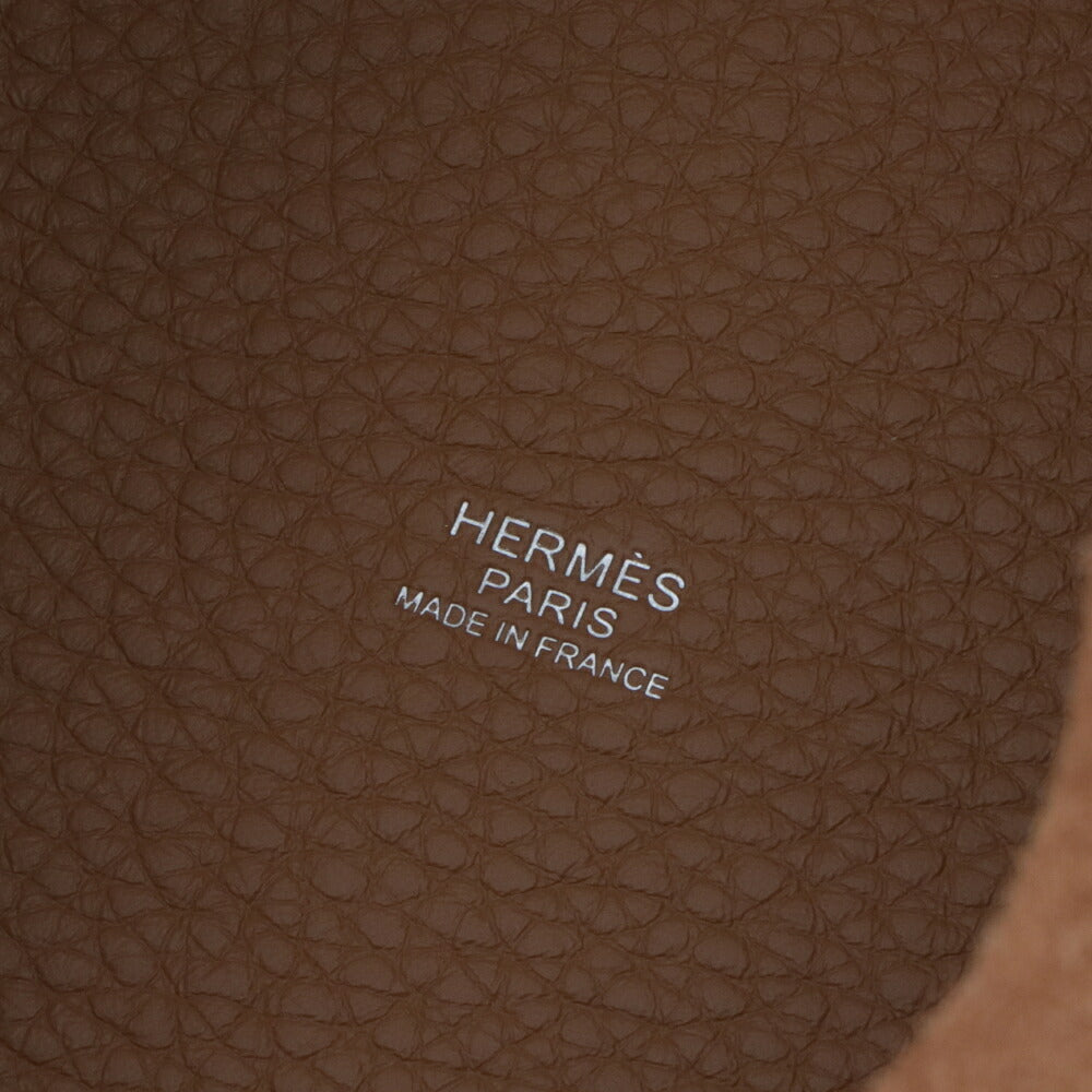 HERMES エルメス レディース バッグ ピコタンロック PM (18) ブラウン系 シルバー金具 ビスキュイ トリヨンクレマンス K刻印