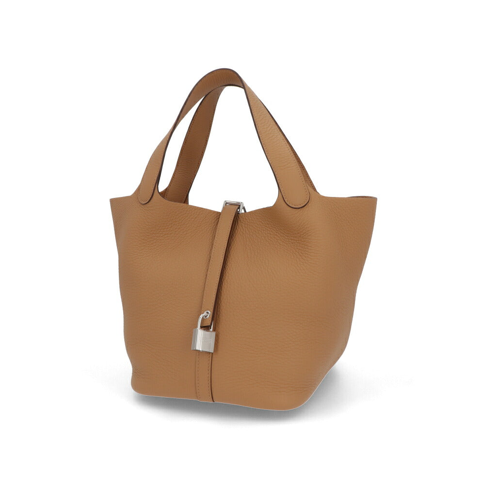 HERMES エルメス レディース バッグ ピコタンロック MM (22) ブラウン系 シルバー金具 ビスキュイ トリヨンクレマンス K刻印