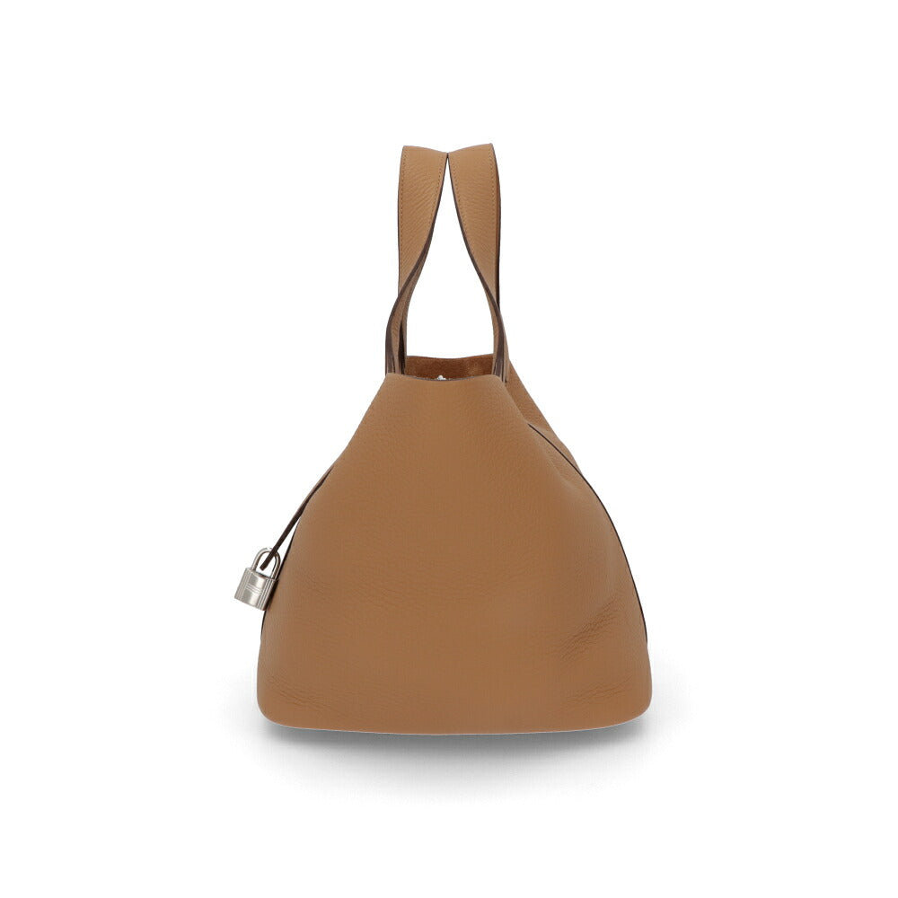 HERMES エルメス レディース バッグ ピコタンロック MM (22) ブラウン系 シルバー金具 ビスキュイ トリヨンクレマンス K刻印