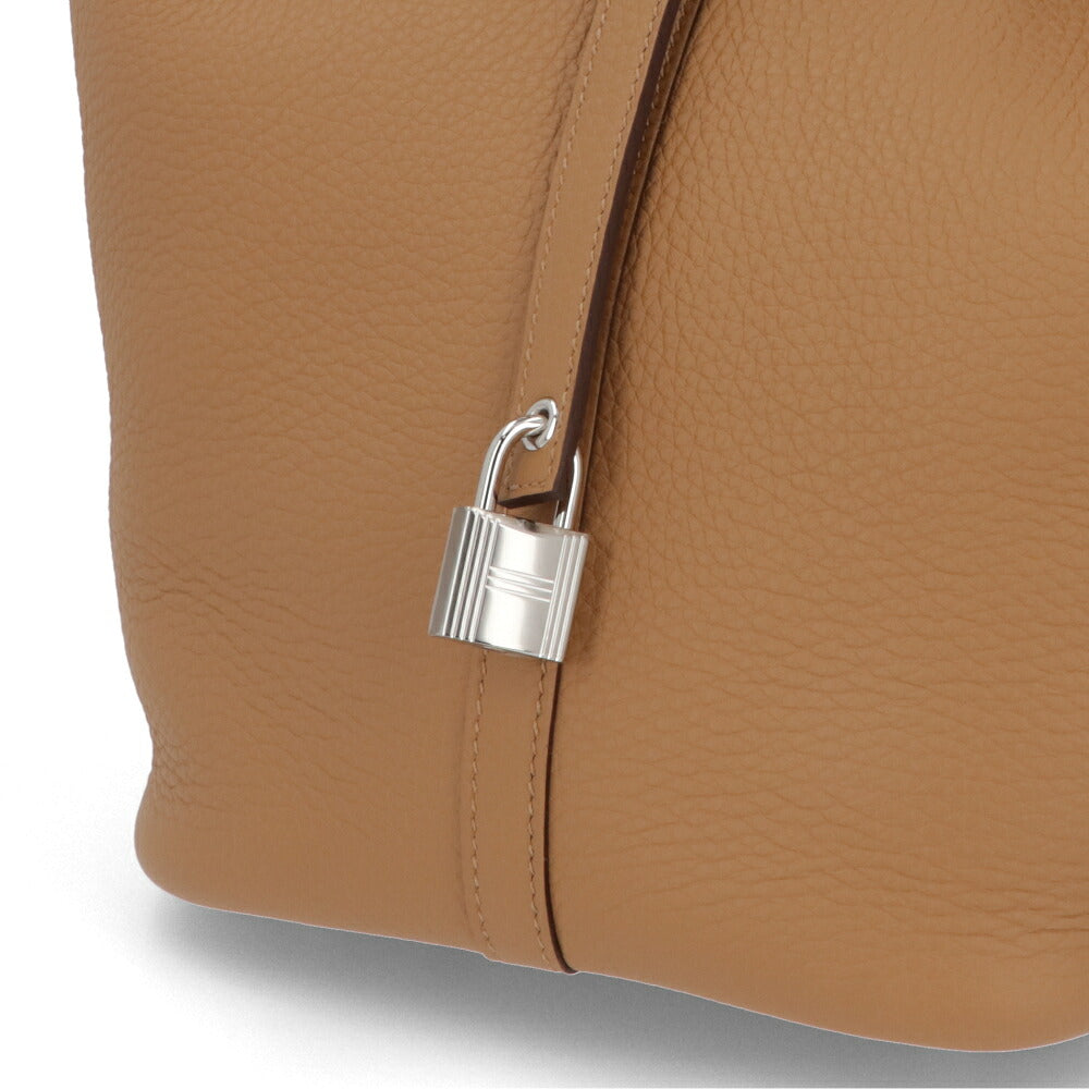 HERMES エルメス レディース バッグ ピコタンロック MM (22) ブラウン系 シルバー金具 ビスキュイ トリヨンクレマンス K刻印