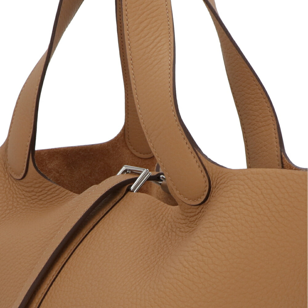 HERMES エルメス レディース バッグ ピコタンロック MM (22) ブラウン系 シルバー金具 ビスキュイ トリヨンクレマンス K刻印