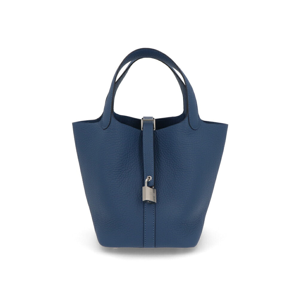 HERMES エルメス レディース バッグ ピコタンロック PM (18) ブルー系 シルバー金具 ブルータイ トリヨンクレマンス G刻印