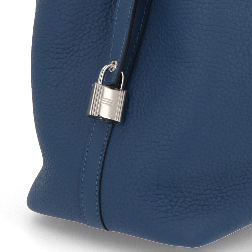 HERMES エルメス レディース バッグ ピコタンロック PM (18) ブルー系 シルバー金具 ブルータイ トリヨンクレマンス G刻印
