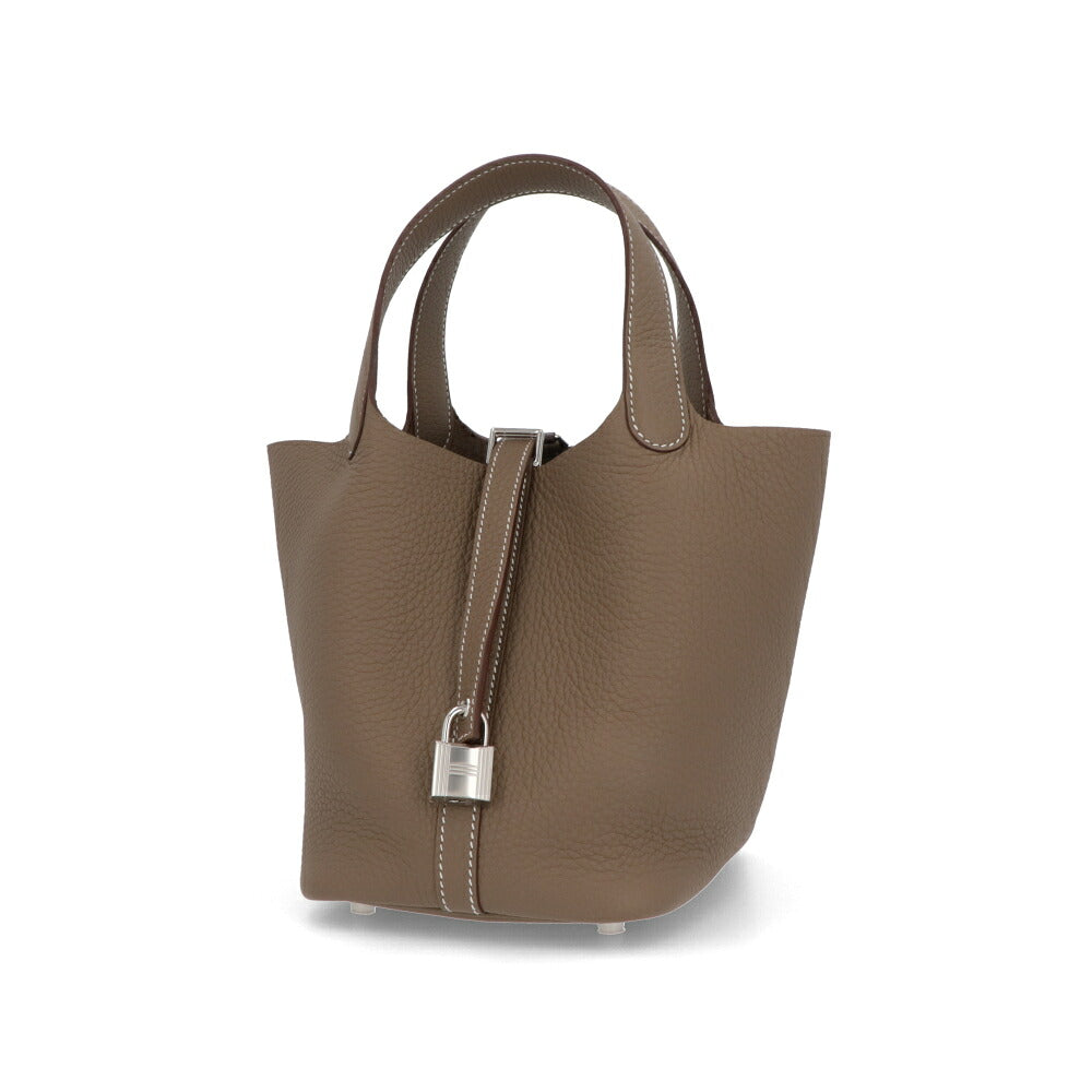 HERMES エルメス レディース バッグ ピコタンロック PM (18) グレー系 シルバー金具 エトゥープ トリヨンクレマンス K刻印