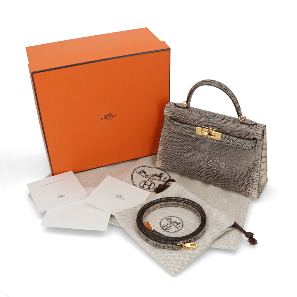 【中古/新品同様】 HERMES エルメス レディース バッグ ミニケリー リザード リザード U刻印