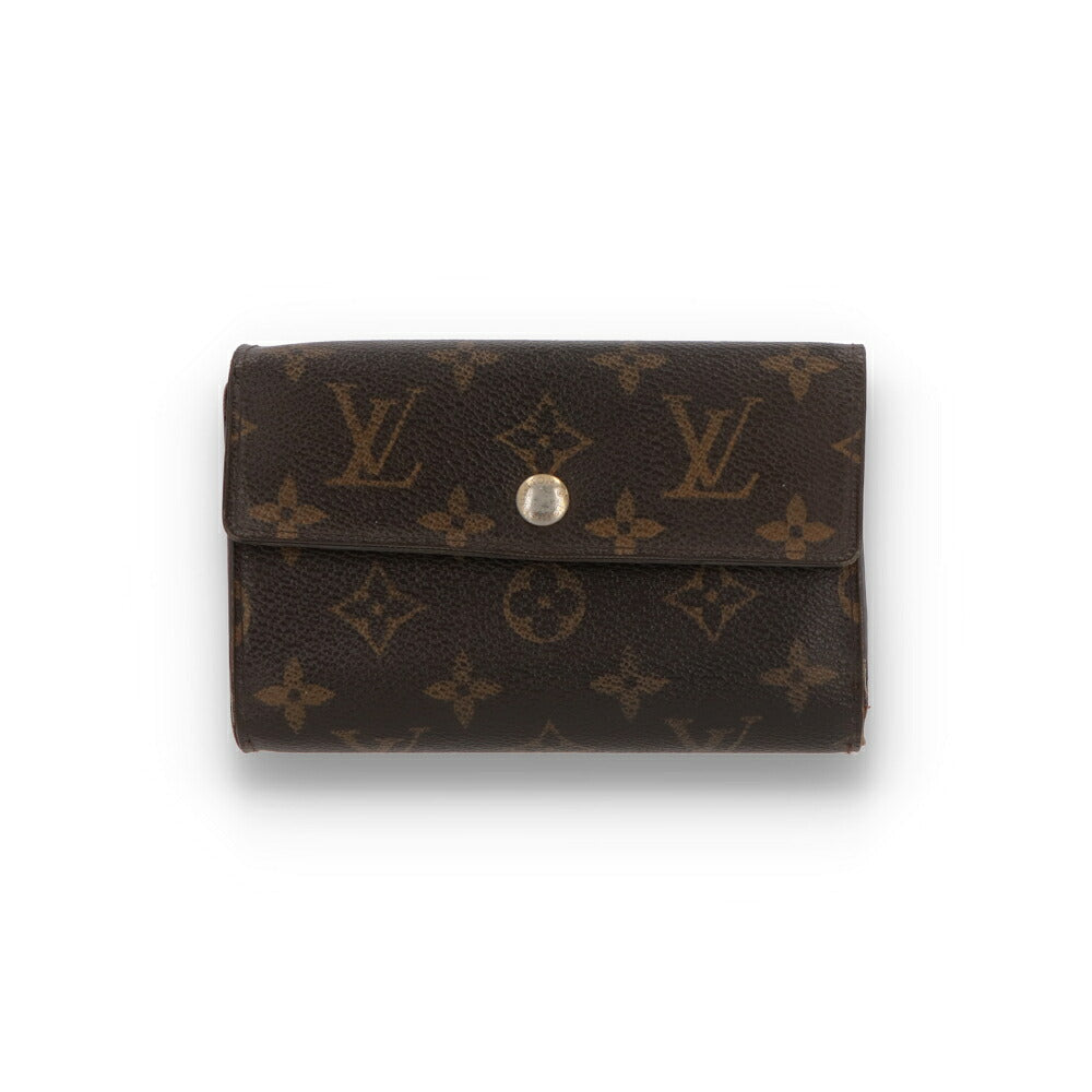 【中古/Cランク】 LOUIS VUITTON ルイ ヴィトン ユニセックス 財布 三つ折り財布 ポルトフォイユ・アレクサンドラ ブラウン系 中古 ヴィンテージ モノグラム 小銭入れ付き M60047
