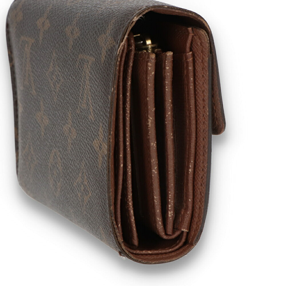 【中古/Cランク】 LOUIS VUITTON ルイ ヴィトン ユニセックス 財布 三つ折り財布 ポルトフォイユ・アレクサンドラ ブラウン系 中古 ヴィンテージ モノグラム 小銭入れ付き M60047