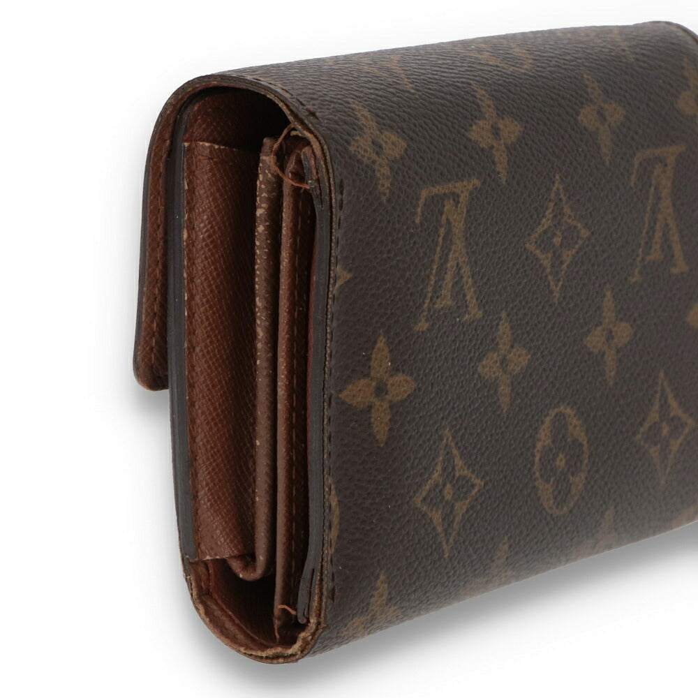 【中古/Cランク】 LOUIS VUITTON ルイ ヴィトン ユニセックス 財布 三つ折り財布 ポルトフォイユ・アレクサンドラ ブラウン系 中古 ヴィンテージ モノグラム 小銭入れ付き M60047