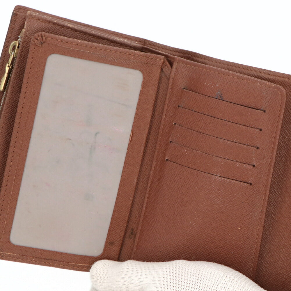 【中古/Cランク】 LOUIS VUITTON ルイ ヴィトン ユニセックス 財布 三つ折り財布 ポルトフォイユ・アレクサンドラ ブラウン系 中古 ヴィンテージ モノグラム 小銭入れ付き M60047