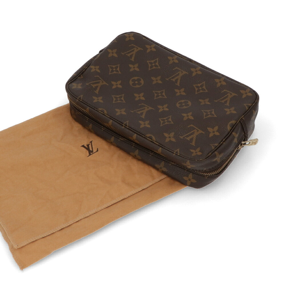 【中古/Bランク】LOUIS VUITTON ルイ ヴィトン ユニセックス クラッチバッグ トゥルース・トワレット23 ブラウン モノグラムキャンバス シリアルあり ヴィンテージ ポーチ M47524