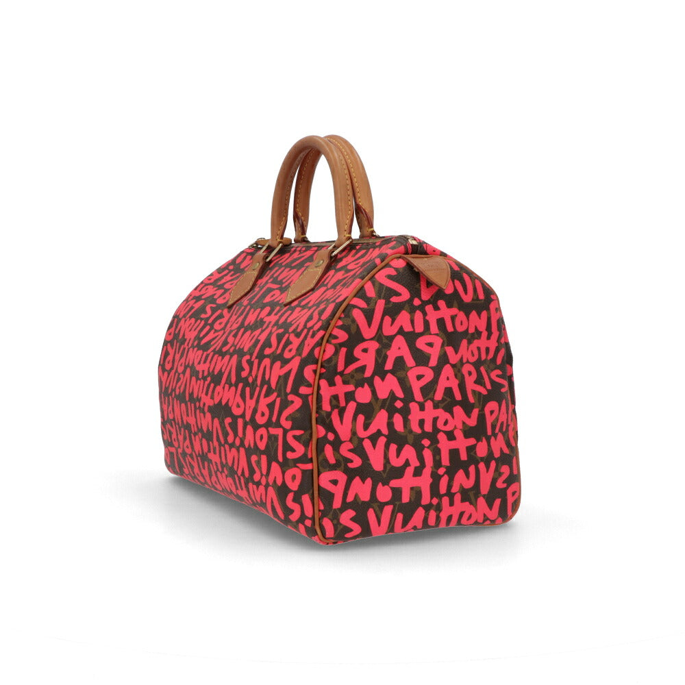 【中古/Aランク】 LOUIS VUITTON ルイ ヴィトン レディース バッグ ハンドバッグ スピーディ30 モノグラム グラフィティ ブラウン×フューシャピンク ボストンバッグ 総柄 M93704