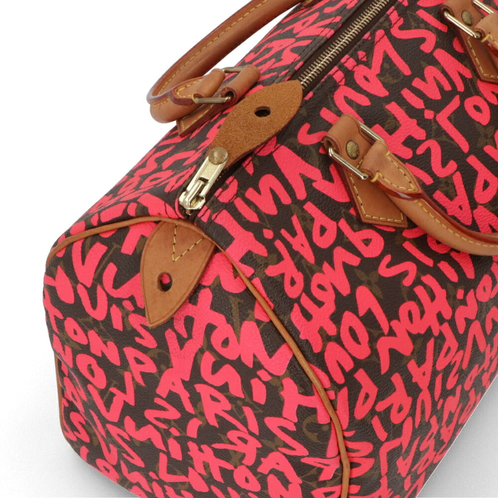 【中古/Aランク】 LOUIS VUITTON ルイ ヴィトン レディース バッグ ハンドバッグ スピーディ30 モノグラム グラフィティ ブラウン×フューシャピンク ボストンバッグ 総柄 M93704