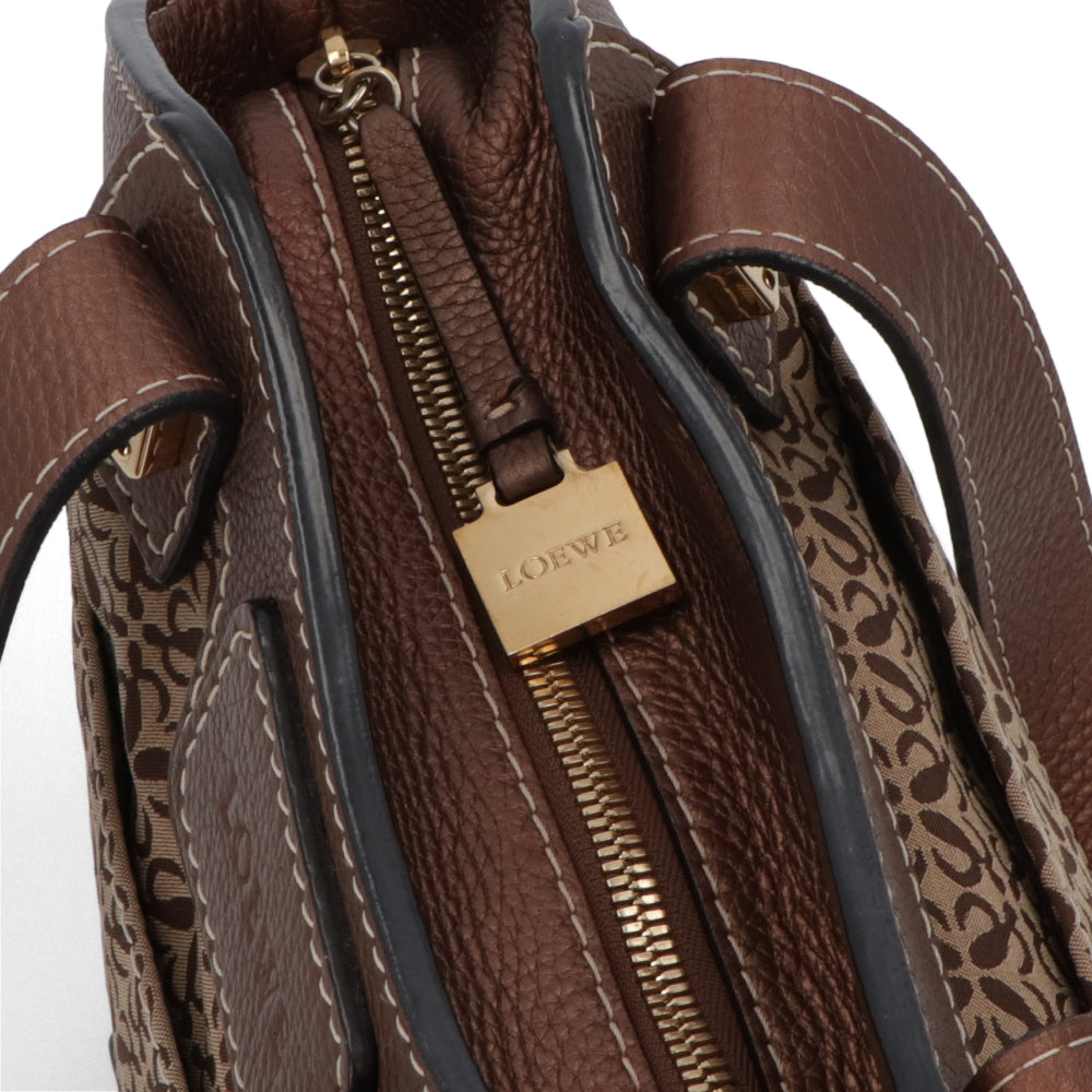 【中古/ABランク】LOEWE ロエベ レディース バッグ ハンドバッグ アナグラム ニューロード ブラウン系 キャンバス モノグラム