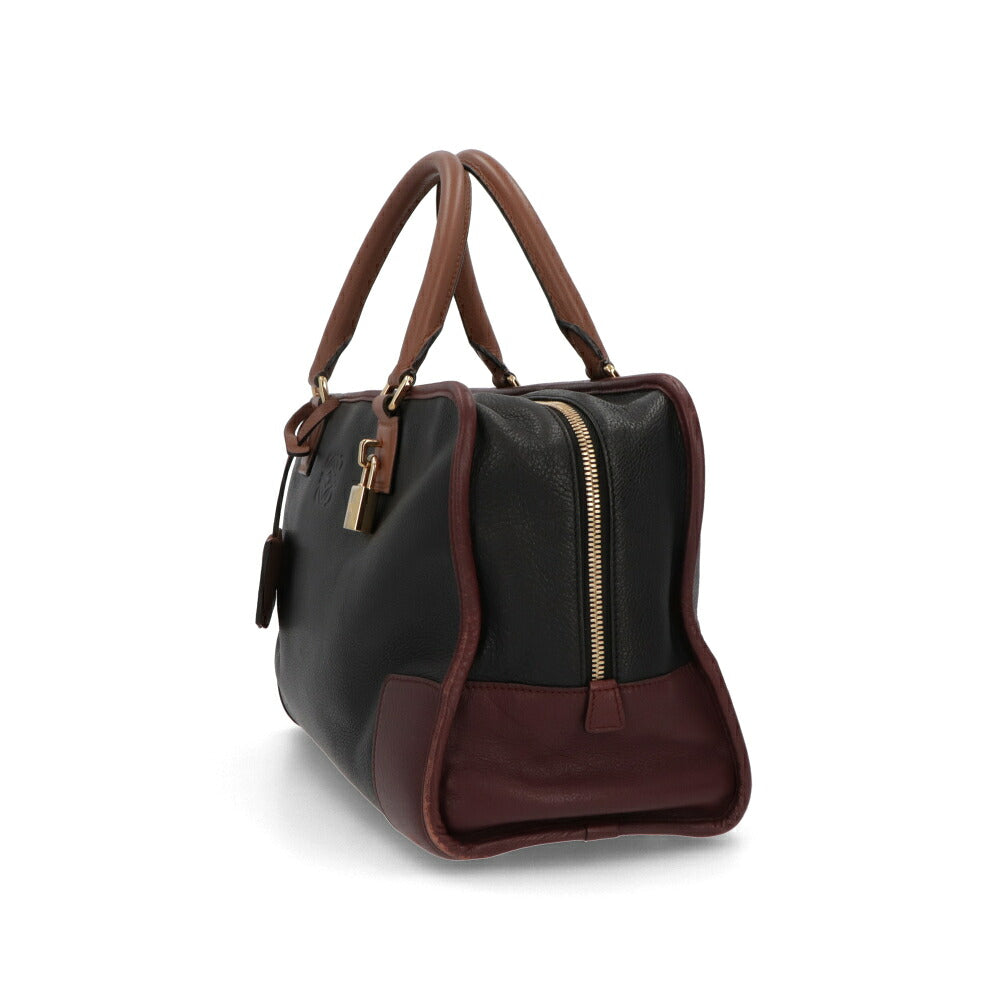 【中古/Bランク】 LOEWE ロエベ レディース バッグ ハンドバッグ アマソナ36 ブラック×ブラウン系 カーフレザー シリアルあり ヴィンテージ Amazona 36 011207 Ha