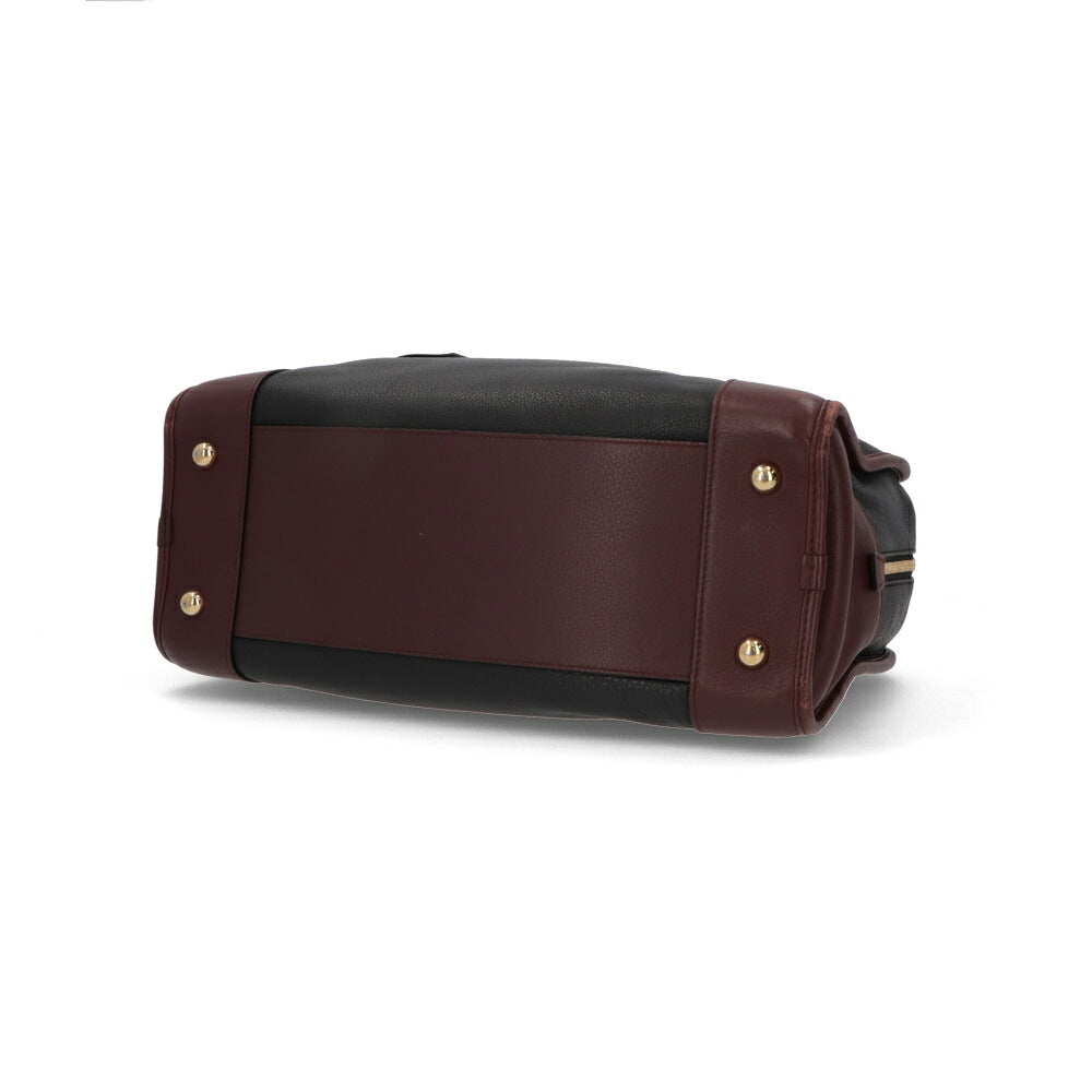 【中古/Bランク】 LOEWE ロエベ レディース バッグ ハンドバッグ アマソナ36 ブラック×ブラウン系 カーフレザー シリアルあり ヴィンテージ Amazona 36 011207 Ha