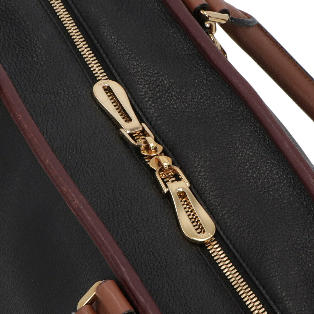 【中古/Bランク】 LOEWE ロエベ レディース バッグ ハンドバッグ アマソナ36 ブラック×ブラウン系 カーフレザー シリアルあり ヴィンテージ Amazona 36 011207 Ha