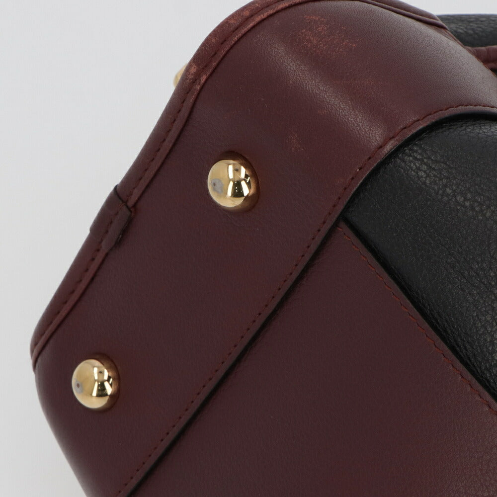【中古/Bランク】 LOEWE ロエベ レディース バッグ ハンドバッグ アマソナ36 ブラック×ブラウン系 カーフレザー シリアルあり ヴィンテージ Amazona 36 011207 Ha