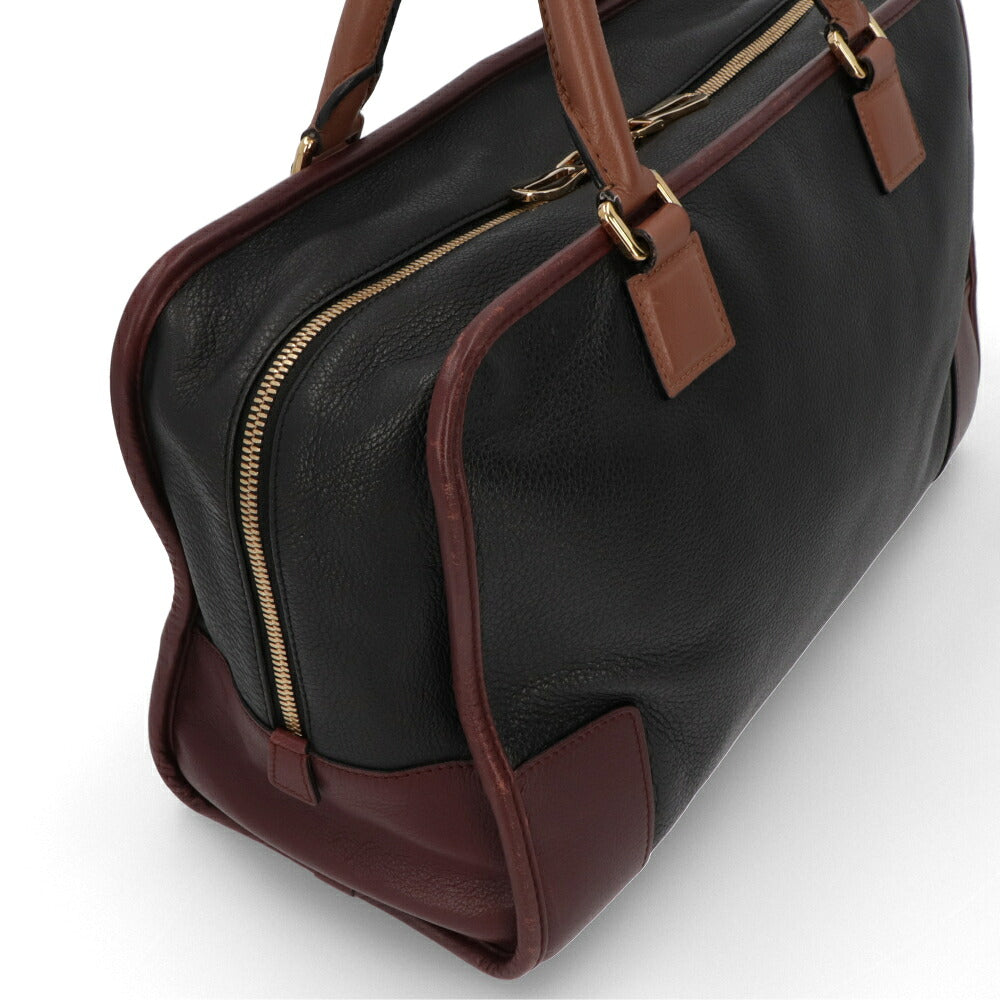 【中古/Bランク】 LOEWE ロエベ レディース バッグ ハンドバッグ アマソナ36 ブラック×ブラウン系 カーフレザー シリアルあり ヴィンテージ Amazona 36 011207 Ha
