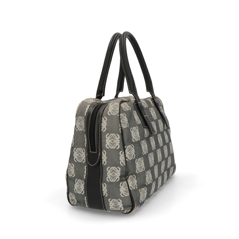 【中古/Bランク】 LOEWE ロエベ レディース バッグ ハンドバッグ アナグラムロゴハンドバッグ ブラック系 キャンバス レザー モノグラム ボストンバッグ