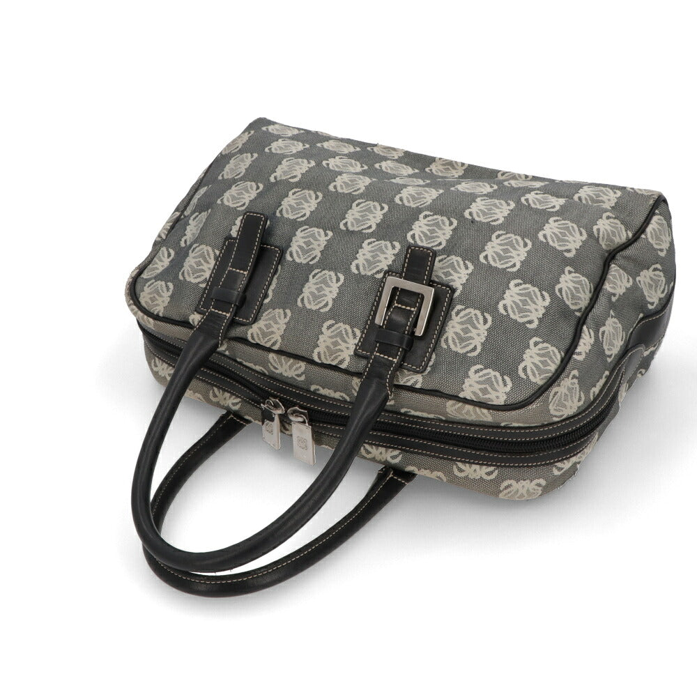 【中古/Bランク】 LOEWE ロエベ レディース バッグ ハンドバッグ アナグラムロゴハンドバッグ ブラック系 キャンバス レザー モノグラム ボストンバッグ