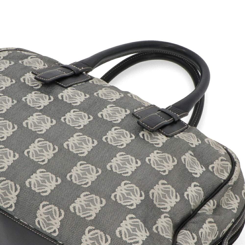 【中古/Bランク】 LOEWE ロエベ レディース バッグ ハンドバッグ アナグラムロゴハンドバッグ ブラック系 キャンバス レザー モノグラム ボストンバッグ
