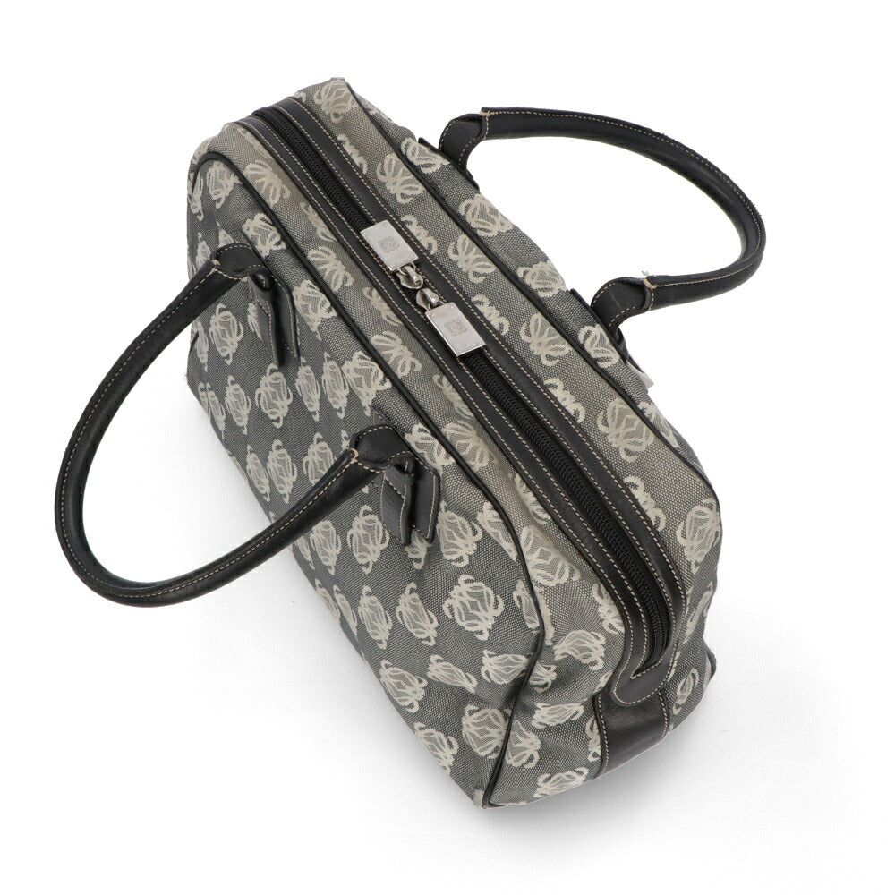 【中古/Bランク】 LOEWE ロエベ レディース バッグ ハンドバッグ アナグラムロゴハンドバッグ ブラック系 キャンバス レザー モノグラム ボストンバッグ