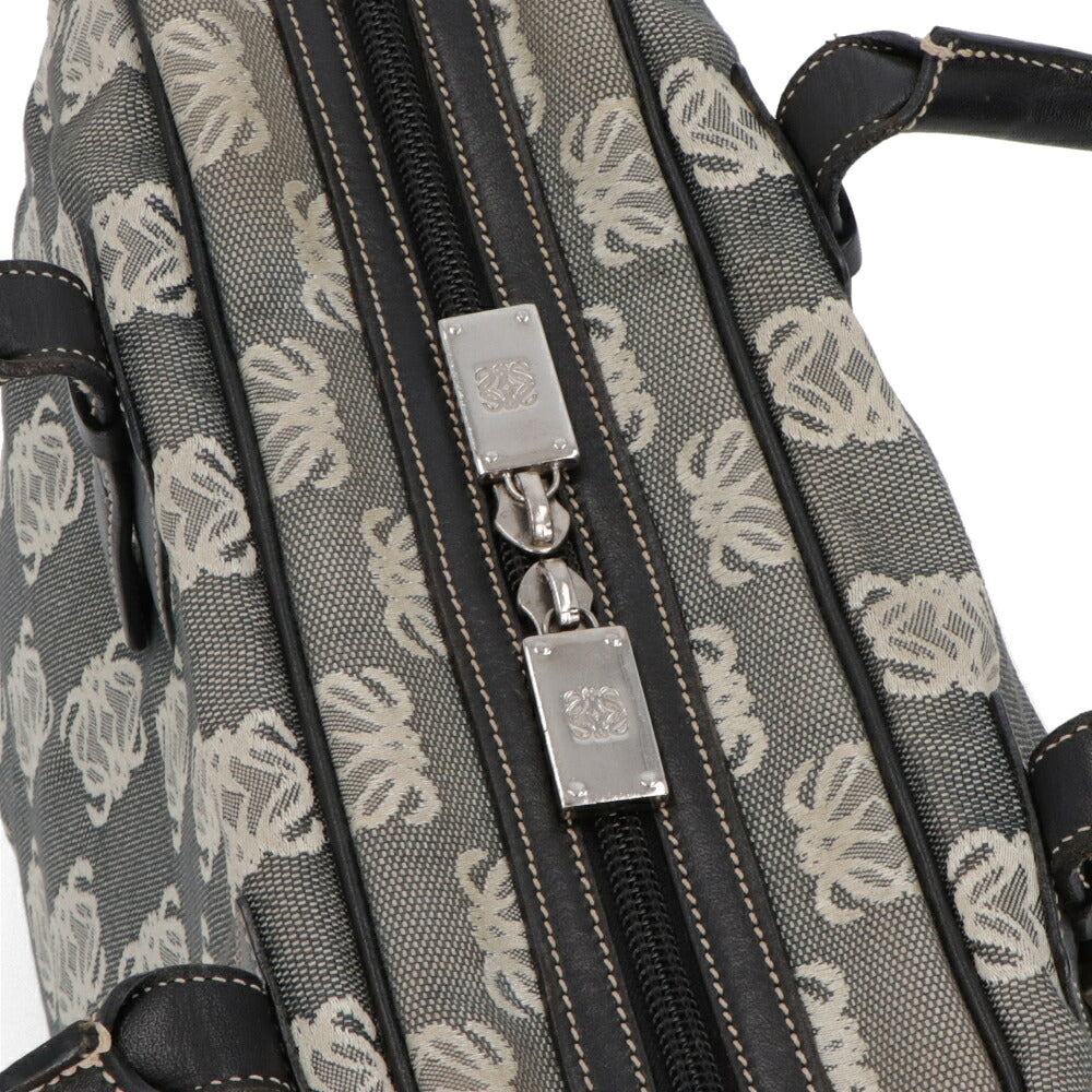 【中古/Bランク】 LOEWE ロエベ レディース バッグ ハンドバッグ アナグラムロゴハンドバッグ ブラック系 キャンバス レザー モノグラム ボストンバッグ