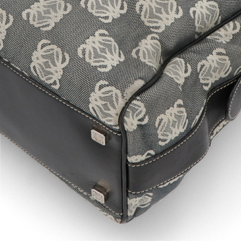 【中古/Bランク】 LOEWE ロエベ レディース バッグ ハンドバッグ アナグラムロゴハンドバッグ ブラック系 キャンバス レザー モノグラム ボストンバッグ