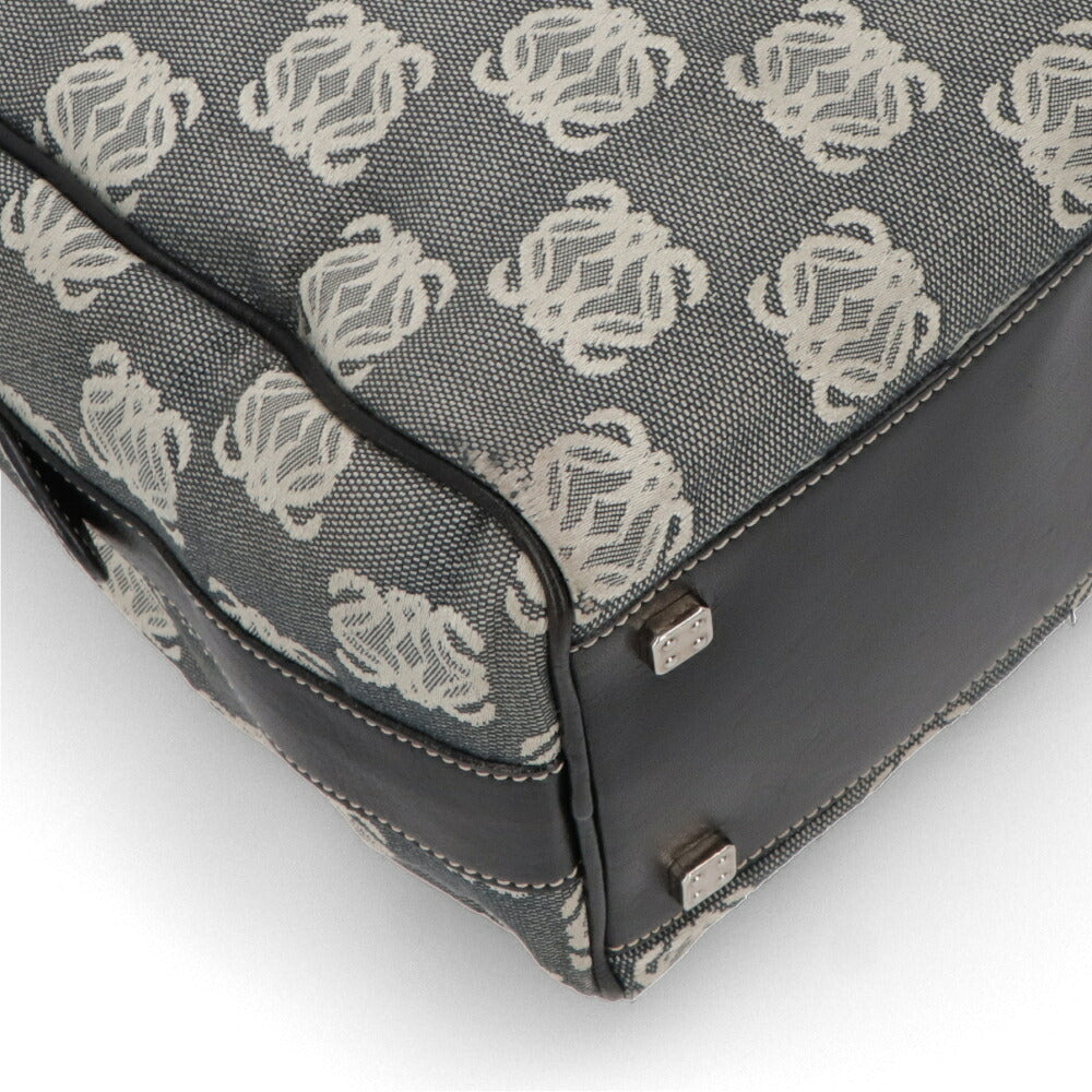【中古/Bランク】 LOEWE ロエベ レディース バッグ ハンドバッグ アナグラムロゴハンドバッグ ブラック系 キャンバス レザー モノグラム ボストンバッグ