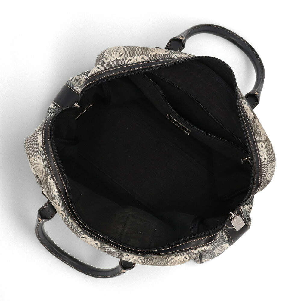 【中古/Bランク】 LOEWE ロエベ レディース バッグ ハンドバッグ アナグラムロゴハンドバッグ ブラック系 キャンバス レザー モノグラム ボストンバッグ