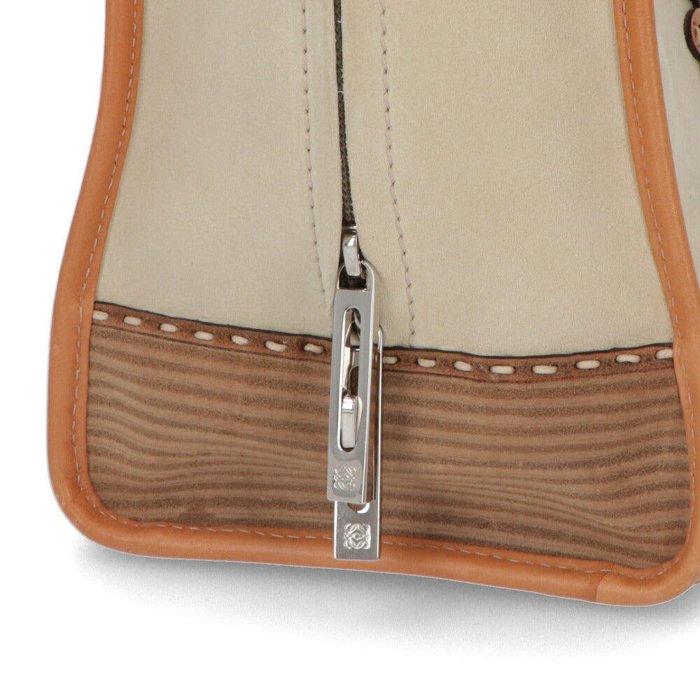 【中古/ABランク】LOEWE ロエベ レディース ハンドバッグ アマソナ36 アイボリー系×ブラウン スエード レザー ヴィンテージ