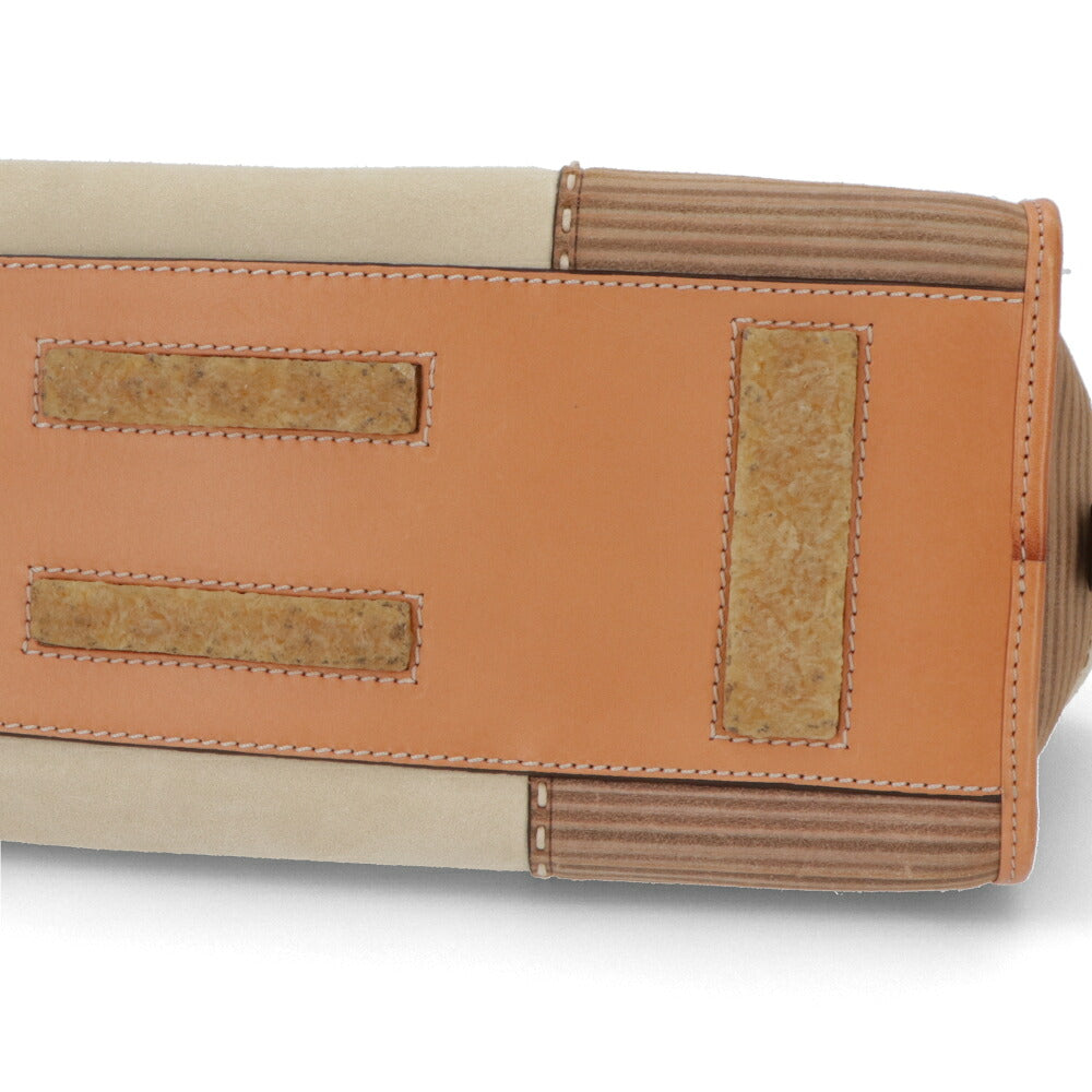【中古/ABランク】LOEWE ロエベ レディース ハンドバッグ アマソナ36 アイボリー系×ブラウン スエード レザー ヴィンテージ