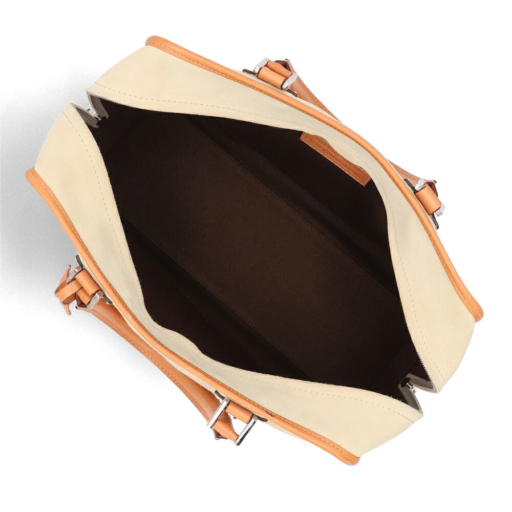 【中古/ABランク】LOEWE ロエベ レディース ハンドバッグ アマソナ36 アイボリー系×ブラウン スエード レザー ヴィンテージ