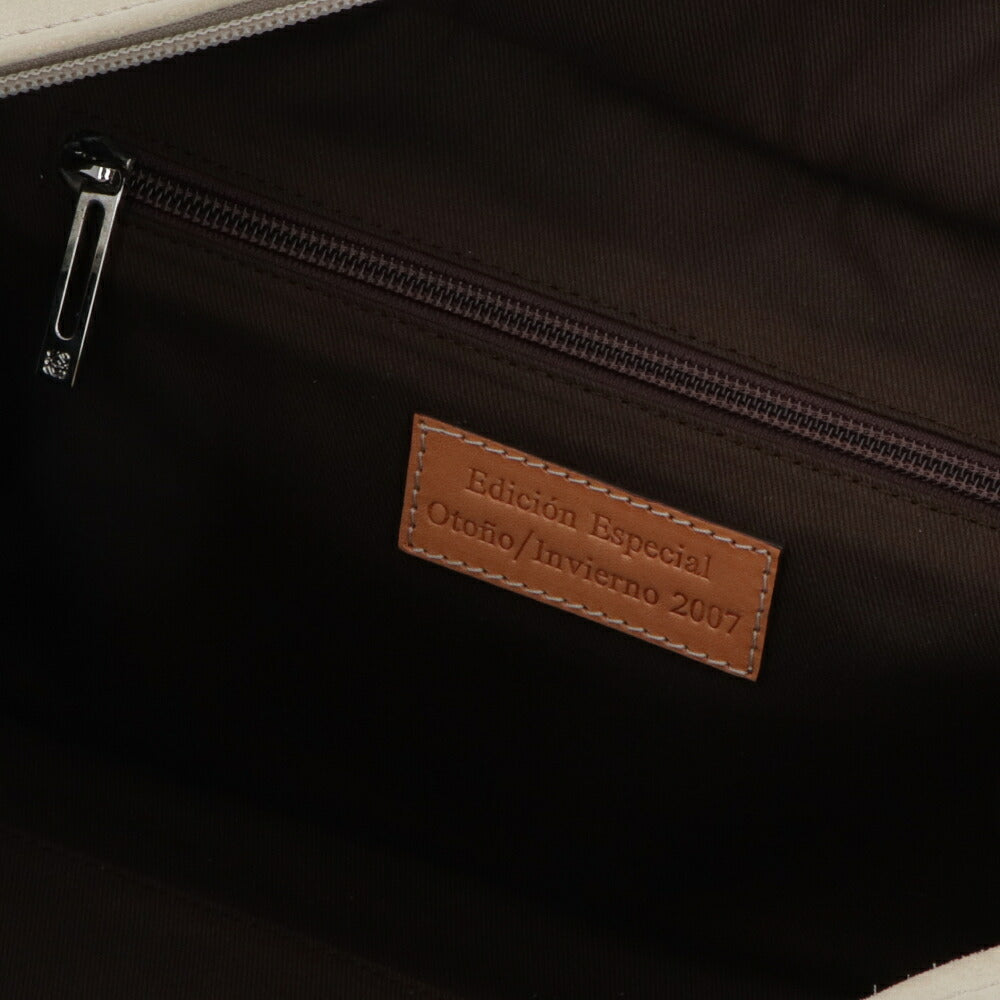 【中古/ABランク】LOEWE ロエベ レディース ハンドバッグ アマソナ36 アイボリー系×ブラウン スエード レザー ヴィンテージ