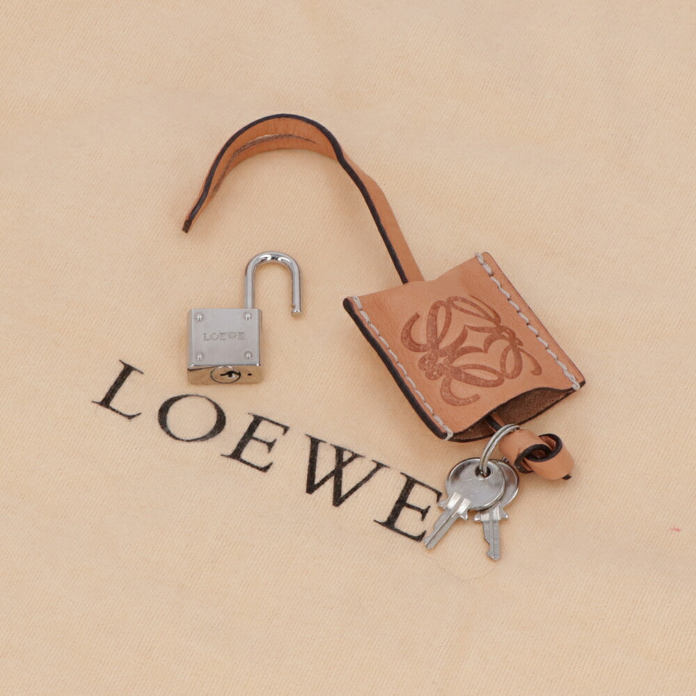 【中古/ABランク】LOEWE ロエベ レディース ハンドバッグ アマソナ36 アイボリー系×ブラウン スエード レザー ヴィンテージ