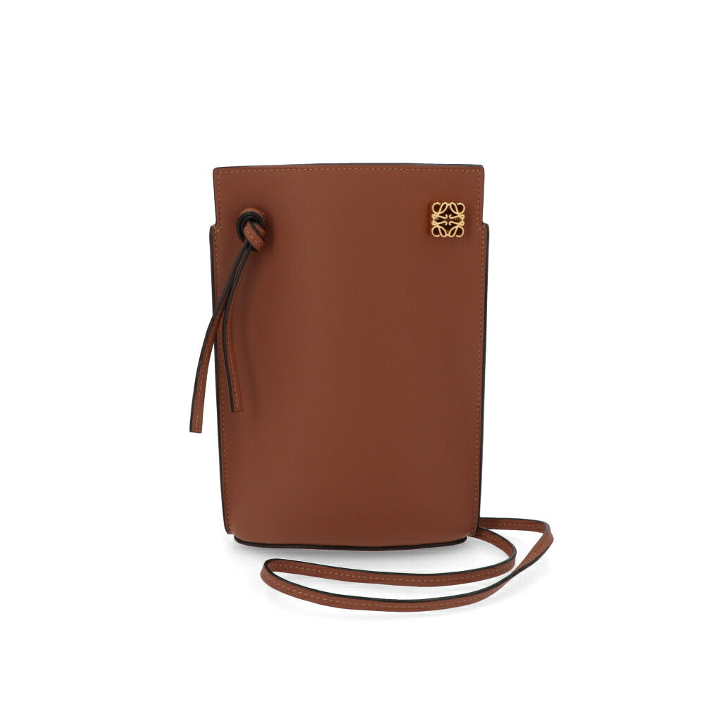 【中古/新品同様】LOEWE ロエベ レディース ショルダーバッグ ブラウン レザー ミニバッグ フォンホルダー C630R12X01