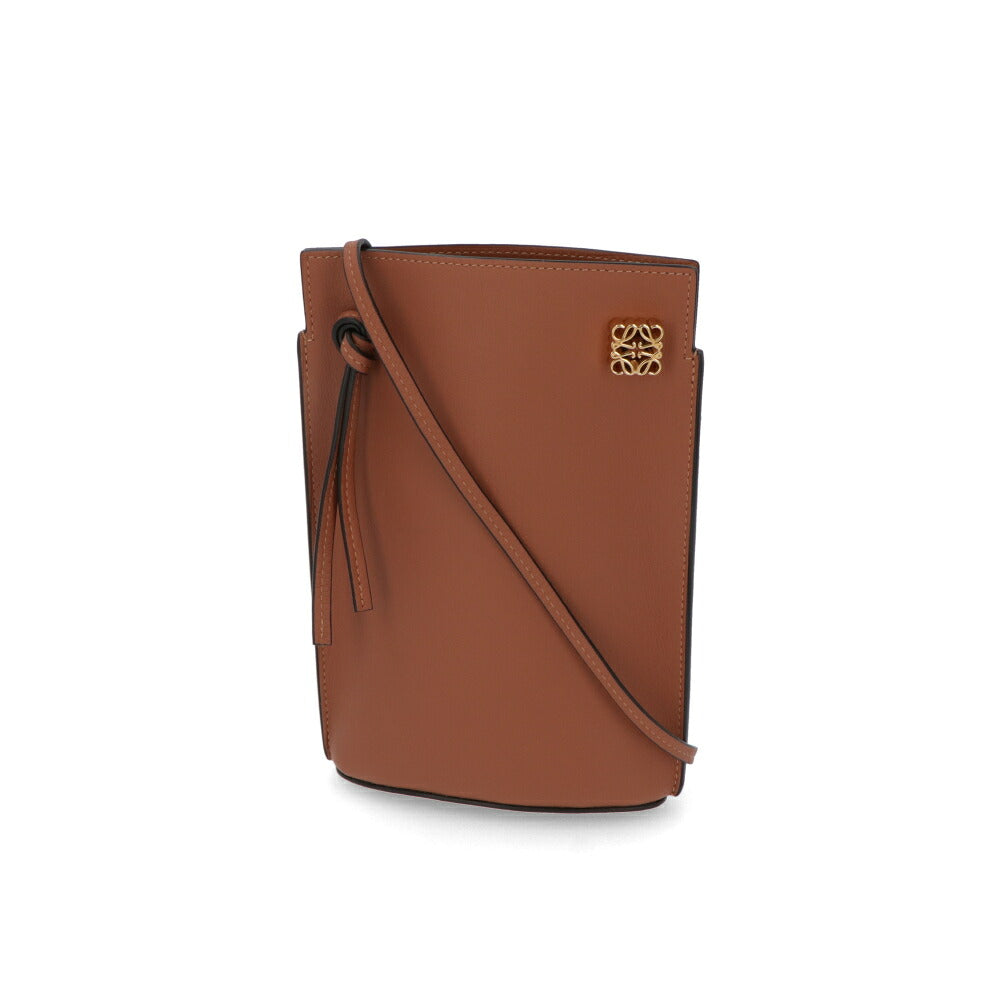 【中古/新品同様】LOEWE ロエベ レディース ショルダーバッグ ブラウン レザー ミニバッグ フォンホルダー C630R12X01