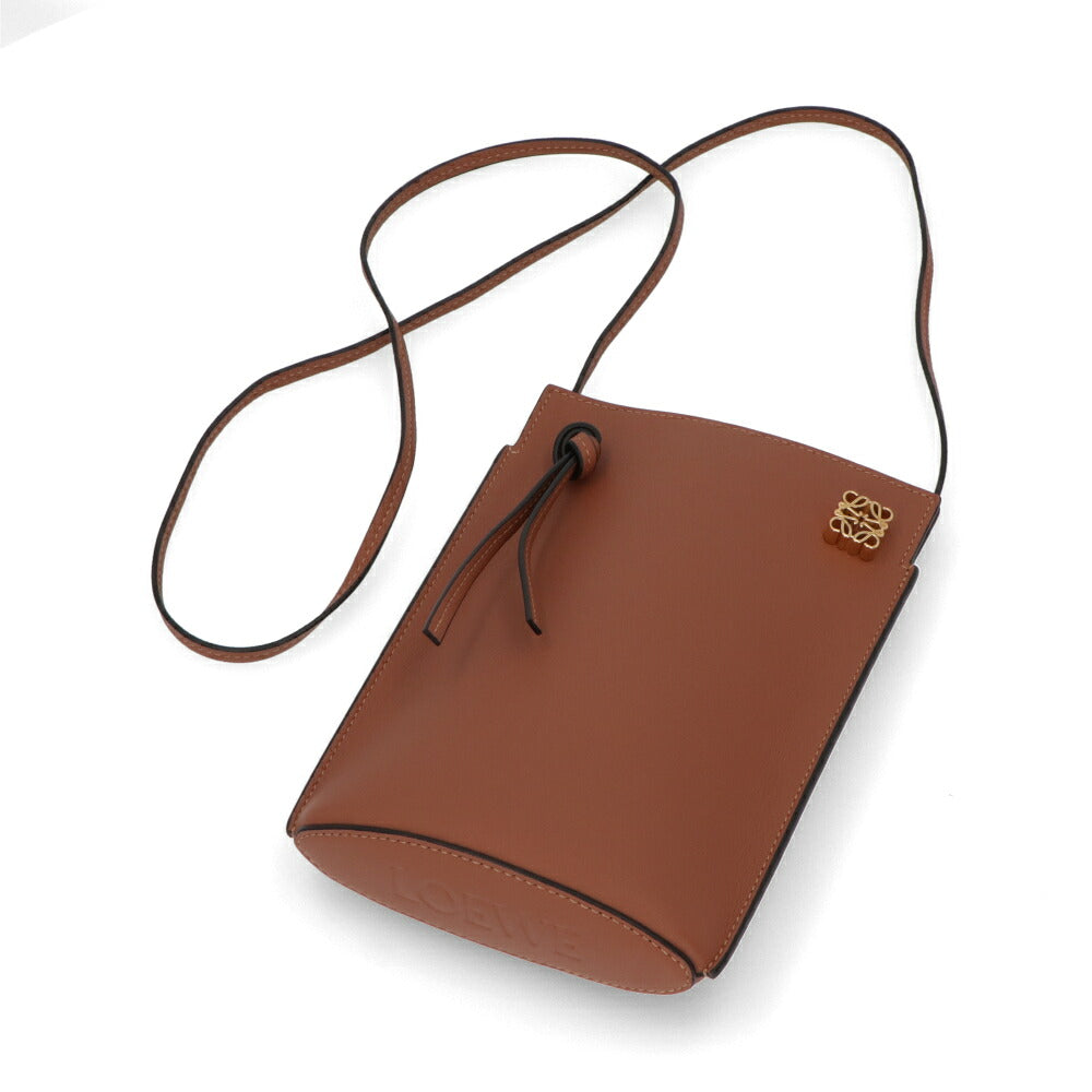 【中古/新品同様】LOEWE ロエベ レディース ショルダーバッグ ブラウン レザー ミニバッグ フォンホルダー C630R12X01