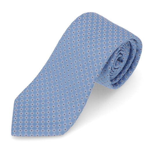 LANVIN ネクタイ SILK TIE ブルー シルク 幾何学模様
