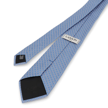 LANVIN ネクタイ SILK TIE ブルー シルク 幾何学模様